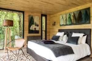 chambre cosy dans une cabane de l'hôtel Loire Valley Lodge
