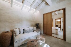 Chambre de charme avec salon à l'agriturismo Rafal Rubi à Minorque en Espagne