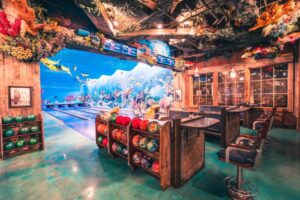 bowling à la décoration aquatique pour une immersion dans un aquarium