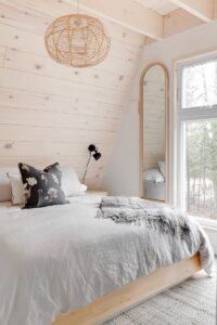chambre double cosy dans un chalet en location vacances à 1h d'Ottawa
