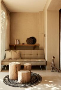 salon d'une suite à l'hôtel F Zeen Retreat en Grèce