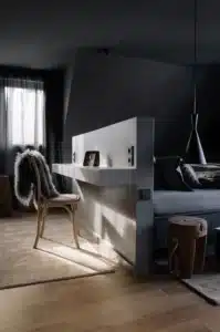 chambre avec coin bureau