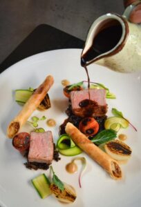 plat servi dans l'hôtel all inclusive du Lion Sands River Lodge en Afrique du Sud