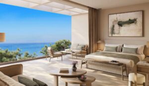Suite famille avec balcon et vue mer au Sani Club en Grèce
