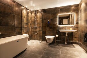 salle de bain des chambres de l'hôtel Arctic Bath