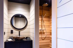 salle de douche dans un gîte en Wallonie