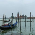 Vue des canaux de Venise et de l'abbaye San Giorgio Maggiore