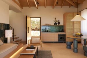 cuisine ouverte sur le coin salon