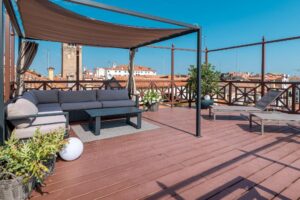 toit terrasse avec vue sur les toits de Venise dans une location vacances à côté du Rialto