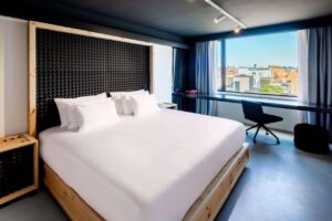 chambre double de l'hôtel nhow Brussels Bloom