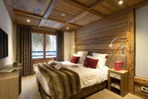 chambre d'un appartement de la résidence le Cristal de Jade à Chamonix-Mont-Blanc