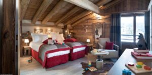 chambre lits jumeaux dans le penthouse
