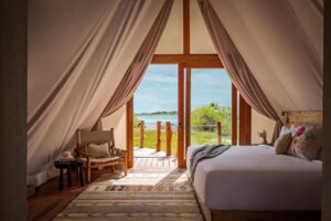 chambre avec vue sur la lagune de Bacalar