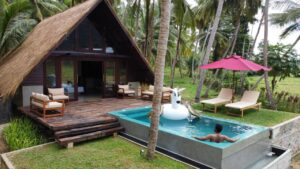 vue du lodge pour 6 personnes avec 2 chambres au coconut escapes au sri lanka