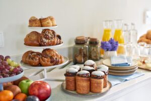 buffet petit déjeuner du boutique hotel Bagatelle Gardenhouse à Budapest