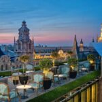 vue splendide sur Budapest depuis le bar de l'hôtel situé sur le toit terrasse au Matild Palace de Budapest