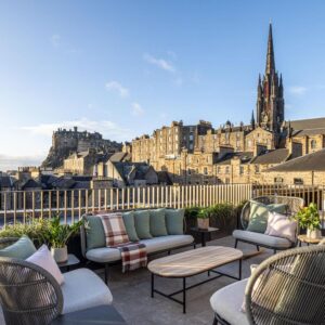 vue panoramique depuis le toit terrasse de l'hôtel