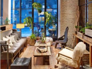 salon détente emprunt d'élément naturel en plein cœur de New-York à l'hôtel 1 Hotel Central Park