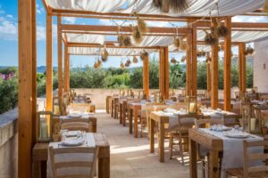 terrasse de l'un des restaurants aux spécialités italiennes