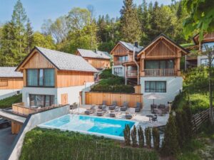 vue de la piscine avec sa terrasse aménagée, l'endroit idéal pour se détendre et se reposer