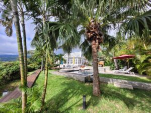 propriété de la villa avec jardin et piscine extérieure