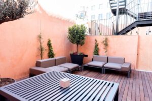 terrasse d'un appartement dans un appart'hôtel en plein centre de Lisbonne