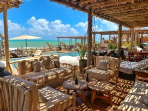 bar lounge de l'écolodge Filha da Lua au Brésil