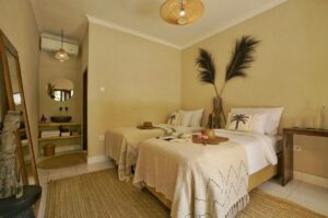 chambre twin à l'hôtel Hani Hideway sur l'île de Gili Air
