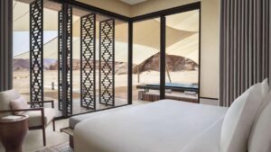 chambre double d'une villa offrant une vue panoramique extraordinaire