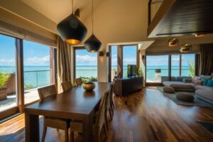grand séjour de la suite penthouse avec magnifique vue panoramique