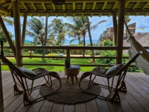 terrasse d'un bungalow