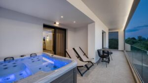 appartement avec terrasse et jacuzzi privé dans une résidence entre Corfou et Leucade en Grèce