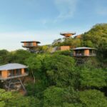 vue des suites sous forme de cabane perchée dans les arbres à l'hôtel Suitree Experience Hotel au Costa Rica