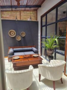 terrasse privative d'une suite de la maison d'hôtes à Lilongwe