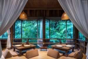 un des restaurants de l'hôtel où l'on peut déguster une cuisine traditionnelle malaisienne