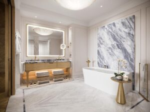 exemple de salle de bain d'un appartement de l'hôtel