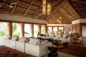 salon commun de l'hôtel Qambani Luxury Resort en Tanzanie au Zanzibar