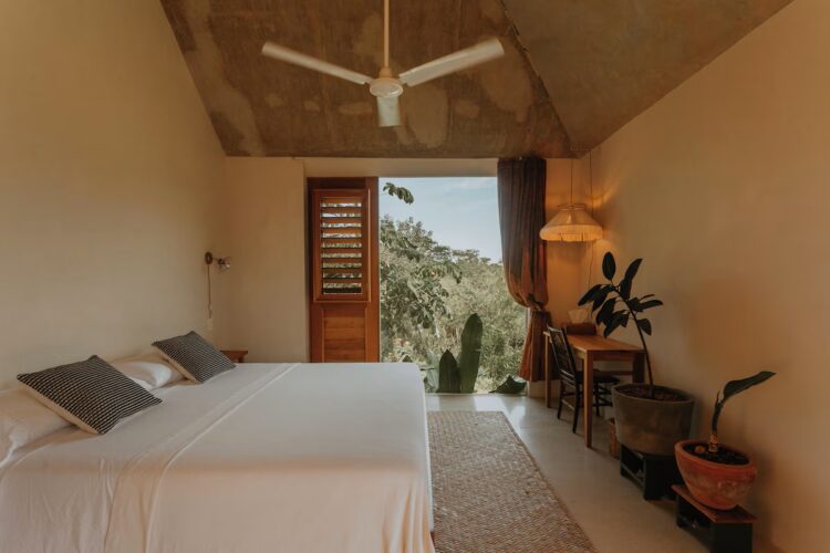 chambre double ouverte sur la nature
