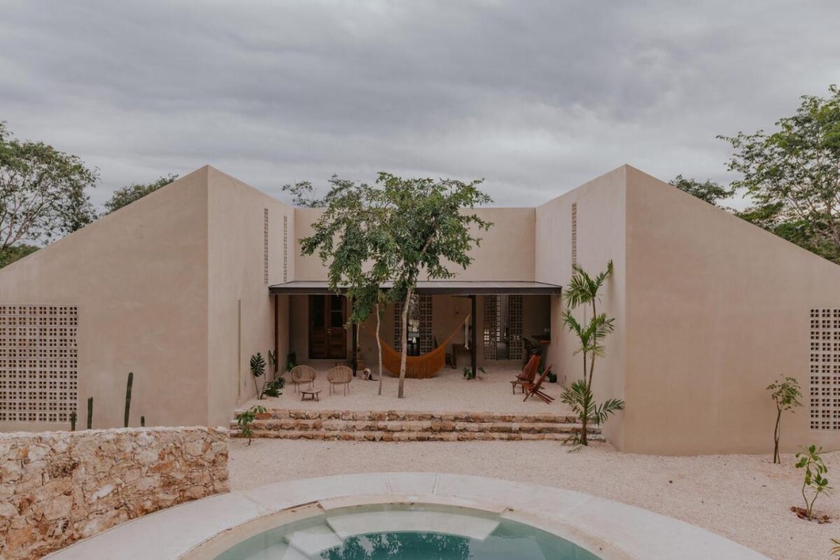 chambres d'hôtes dans le Yucatán au Mexique à l'architecture hors du commun et complètement isolée dans la nature