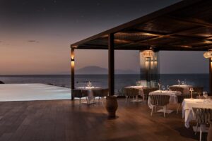 restaurant gastronomique avec vue mer dans les Iles Ioniennes