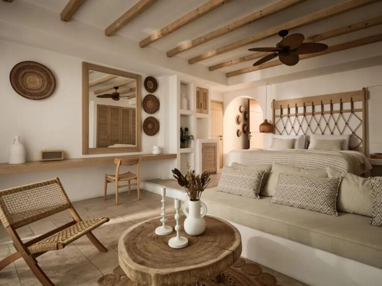 une magnifique chambre où dormir à Zakynthos, cette belle suite est cosy et confortable avec une jolie décoration