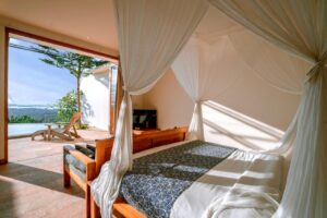 studio villa avec piscine privée et vue mer