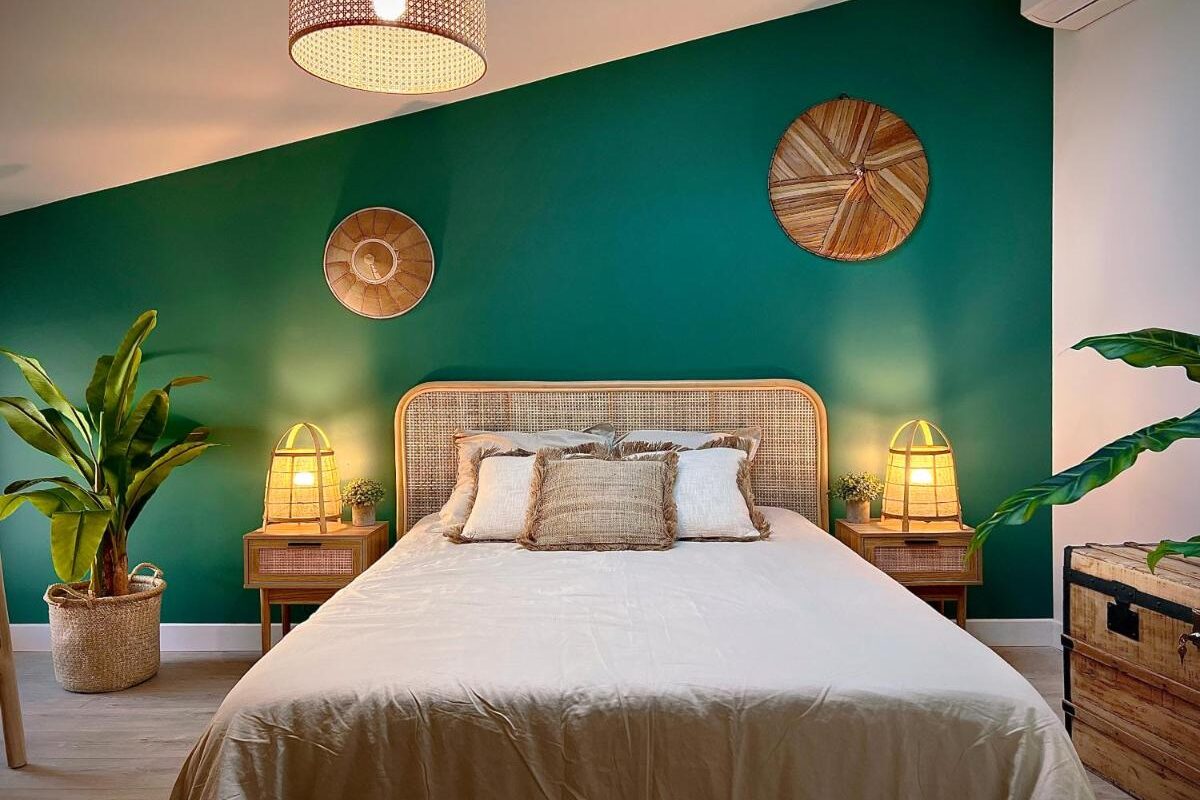 chambre à l'étage dans la location de vacances Emeraude Duplex dans la Drôme provençale