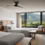 chambres spacieuses et confortables offrant une magnifique vue sur les montagnes d'Hawaï