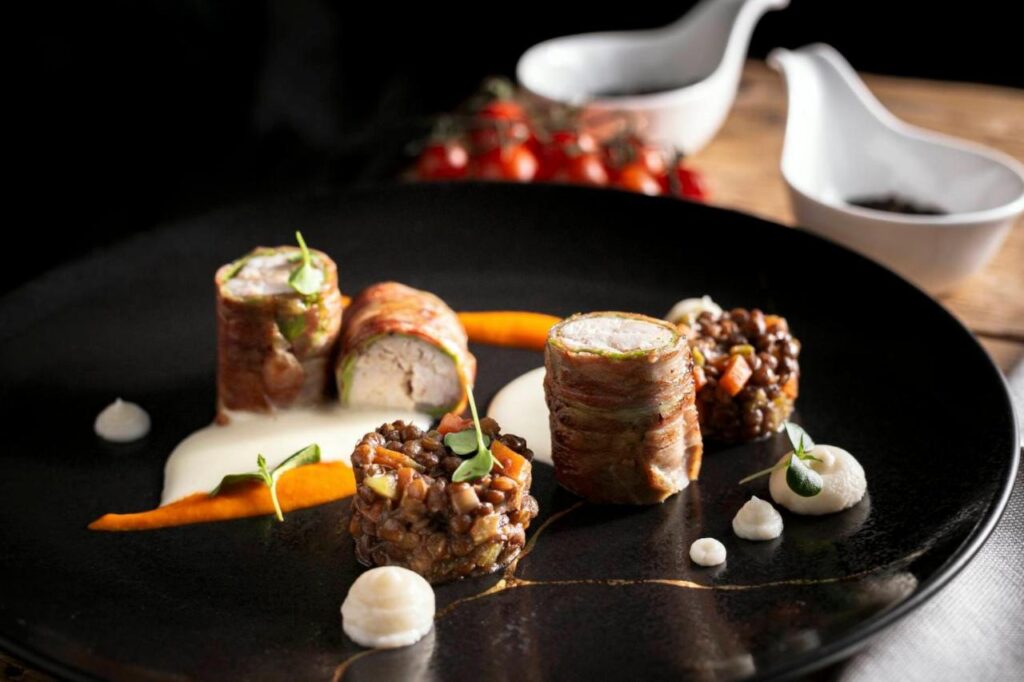 Plat servi au restaurant de l'hôtel Niblea dans le Val Gardena