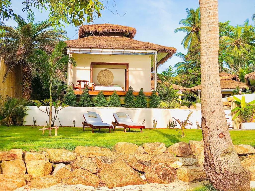 bungalow à louer sur la plage sur une île en Thaïlande