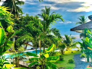 végétation luxuriante au bord de plage de Hin Kong sur l'île de Ko Phangan en Thaïlande