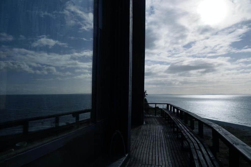 vue époustouflante depuis la terrasse d'El Coo Lodge, chambre d'hôtes, hôtel de 3 chambre sur l'île de Chiloe au Chili