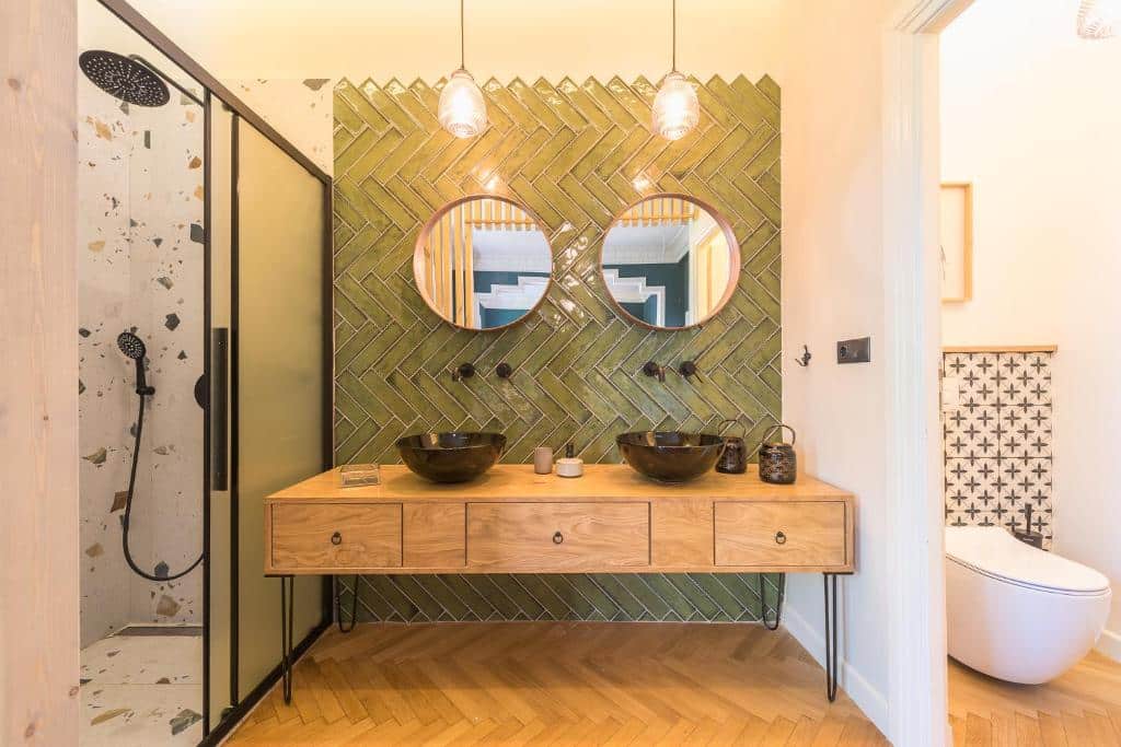 salle de douche d'un boutique hôtel proche de l'Agora, du Parthénon et de l'Acropole au centre ville d'Athènes