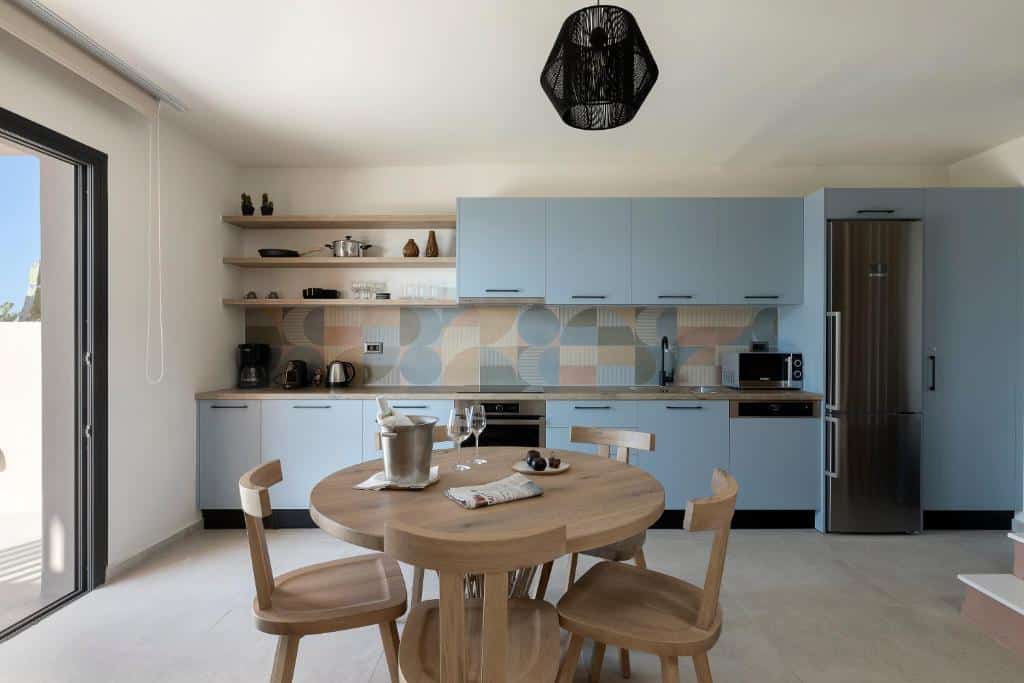 cuisine équipée dans une villa avec piscine privée jusqu'à 10 personnes en crète